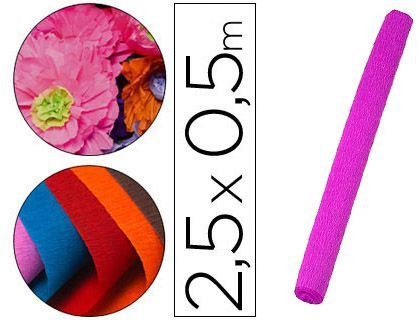 Papel Crespon Liderpapel 50 cm X 2,5 M 34G/M2 Rosa Fluorescente