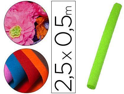 Papel Crespon Liderpapel 50 cm X 2,5 M 34G/M2 Verde Fluorescente