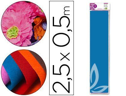Papel Crespon Liderpapel 50 cm X 2.5M 34G/M2 Azul