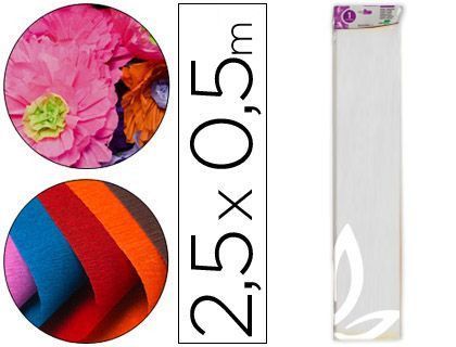 Papel Crespon Liderpapel 50 cm X 2.5M 34G/M2 Blanco