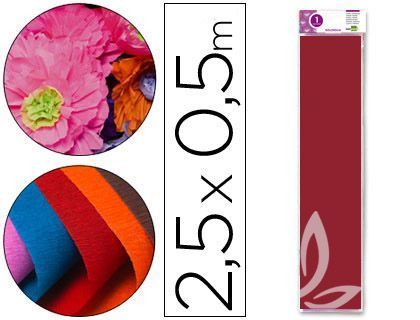 Papel Crespon Liderpapel 50 cm X 2.5M 34G/M2 Burdeos