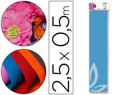 Papel Crespon Liderpapel 50 cm X 2.5M 34G/M2 Celeste