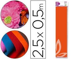 Papel Crespon Liderpapel 50 cm X 2.5M 34G/M2 Naranja Claro