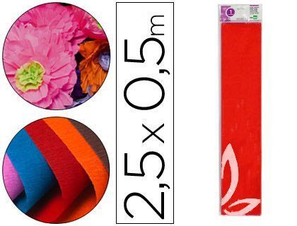 Papel Crespon Liderpapel 50 cm X 2.5M 34G/M2 Rojo