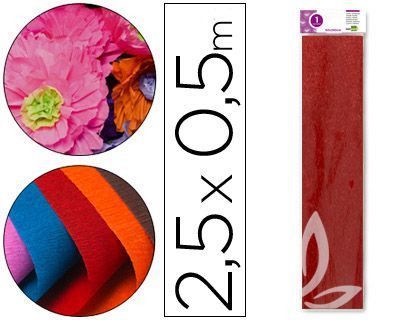 Papel Crespon Liderpapel 50 cm X 2.5M Metalizado Rojo
