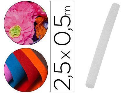 Papel Crespon Liderpapel Rollo de 50 cm X 2,5 M 85G/M2 Blanco