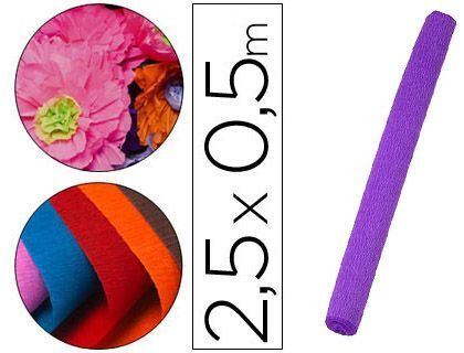 Papel Crespon Liderpapel Rollo de 50 cm X 2,5 M 85G/M2 Morado