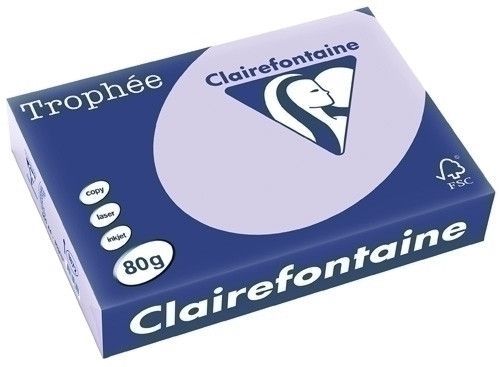 PAPEL de COLOR A4 CLAIREFONTAINE TROPHEE 80g 500h PASTEL LILA
