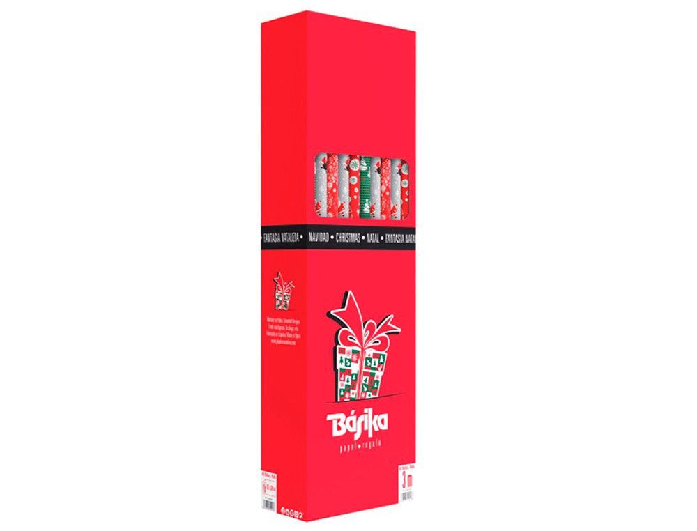 Papel de regalo basika navidad rollo de 100 x 300 cm modelos surtidos