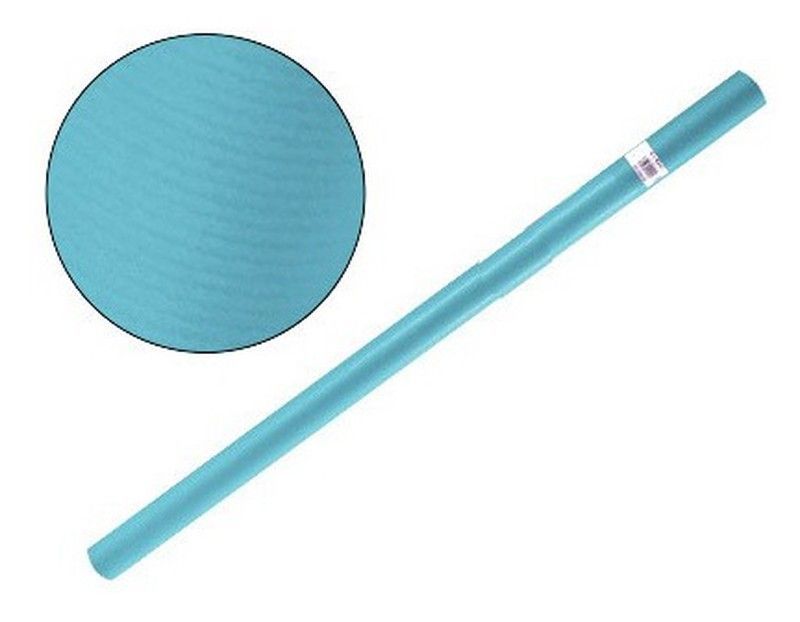 Papel embalar azul turquesa, rollo 25 metros