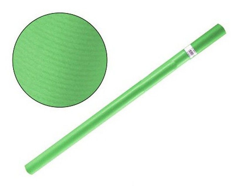 Papel embalar verde claro, rollo 25 metros