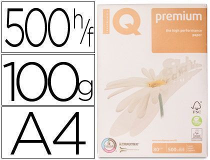 Papel Fotocopiadora Iq Premium Din A4 100 Gramos Paquete de 500 Hojas