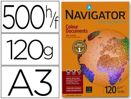 Papel Fotocopiadora Navigator Din A3 120 Gramos Paquete de 500 Hojas