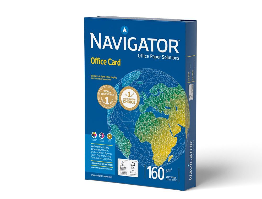 Papel fotocopiadora navigator din A3 160 gramos papel multiuso ink-jet y laser paquete de 250 hojas