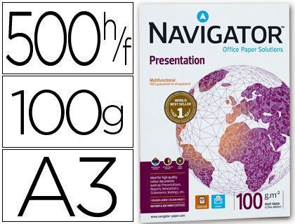 Papel Fotocopiadora Navigator Presentation Din A3 100 Gramos Paquete de 500 Hojas