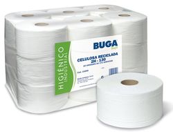 Papel Higienico Industrial Gofrado Buga Reciclado 2 Capas 130 M