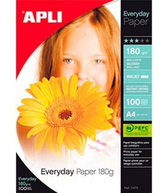 Papel inkjet foto. Brillo de 180 gramos