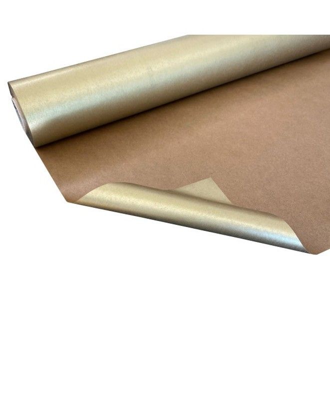 PAPEL KRAFT DORADO CON CERA VEGETAL (100% ECO) 70cm. X 50mts.