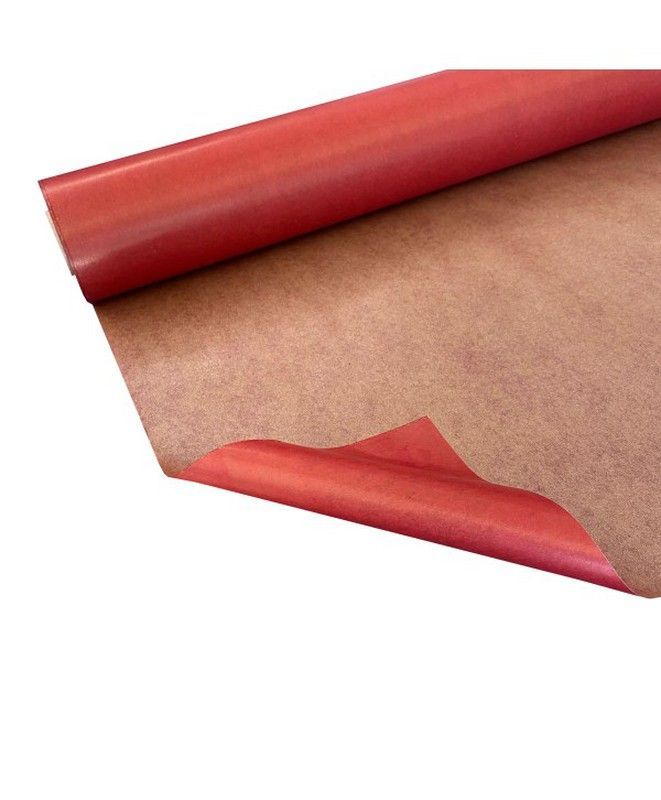 PAPEL KRAFT ROJO CON CERA VEGETAL (100% ECO) 70cm. X 50mts.