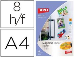 Papel Magnetico Apli Blanco Din A4 para Impresoras Inkjet Paquete de 8 Hojas