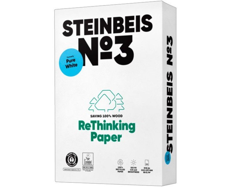 Papel reciclado 100% Steinbeis nº3 Pure White