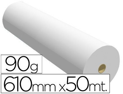 Papel Reprografia para Plotter 610Mmx50Mt 90Gr Impresion Ink-Jet