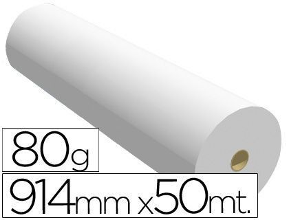 Papel Reprografia para Plotter 914Mmx50Mt 80Gr Impresion Ink-Jet