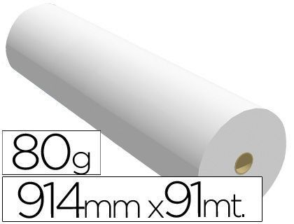 Papel Reprografia para Plotter 914Mmx91Mt 80Gr Impresion Ink-Jet