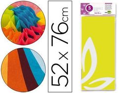 Papel Seda Liderpapel 52X76Cm 18G/M2 Bolsa de 5 Hojas Amarillo