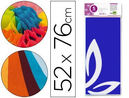 Papel Seda Liderpapel 52X76Cm 18G/M2 Bolsa de 5 Hojas Azul