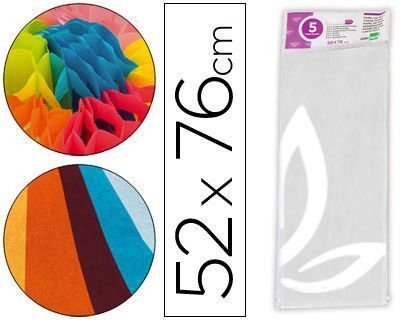 Papel Seda Liderpapel 52X76Cm 18G/M2 Bolsa de 5 Hojas Blanco