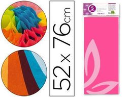 Papel Seda Liderpapel 52X76Cm 18G/M2 Bolsa de 5 Hojas Rosa