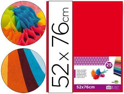 Papel Seda Liderpapel Rojo 52X76 cm 18 Gr -Paquete de 25 Hojas
