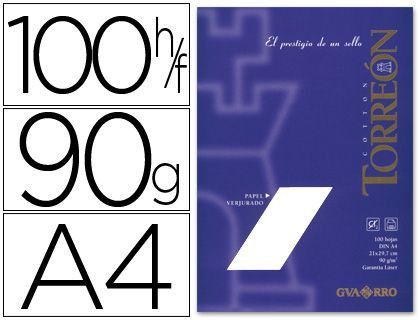Papel Torreon Blanco Crema A4 90 Grs. Paquete de 100
