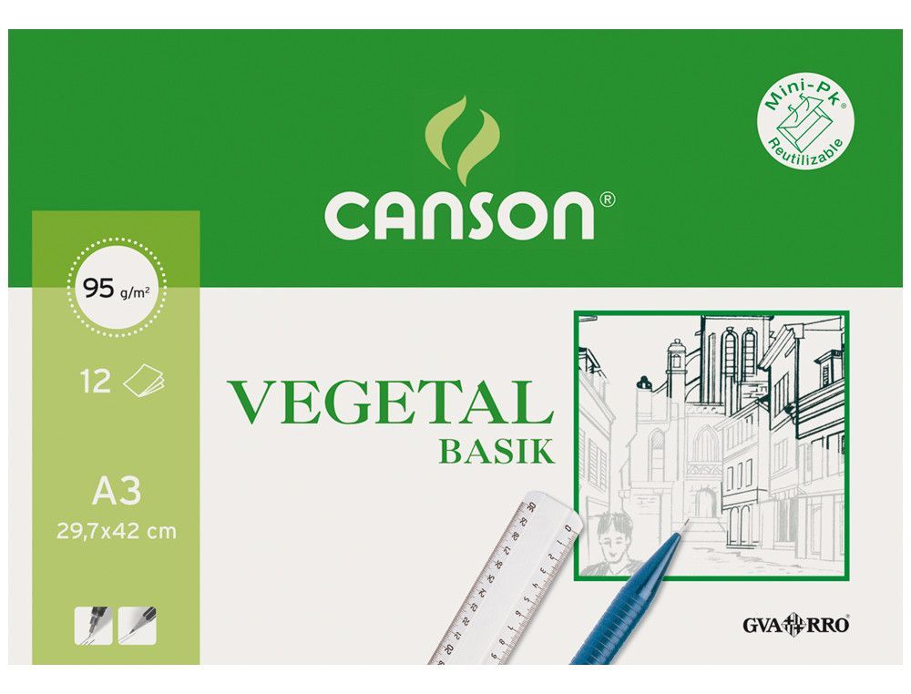 Papel vegetal Gvarro A3 minipack 12 hojas