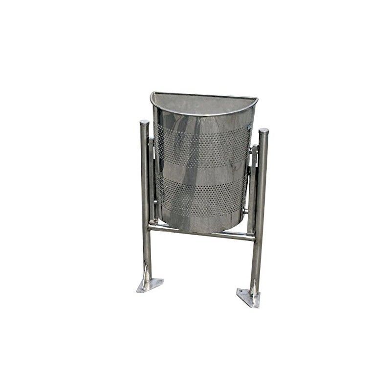 Papelera 33lts Semicircular Inox con pie