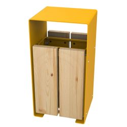 Papelera 60lts estructura Acero pintado con madera