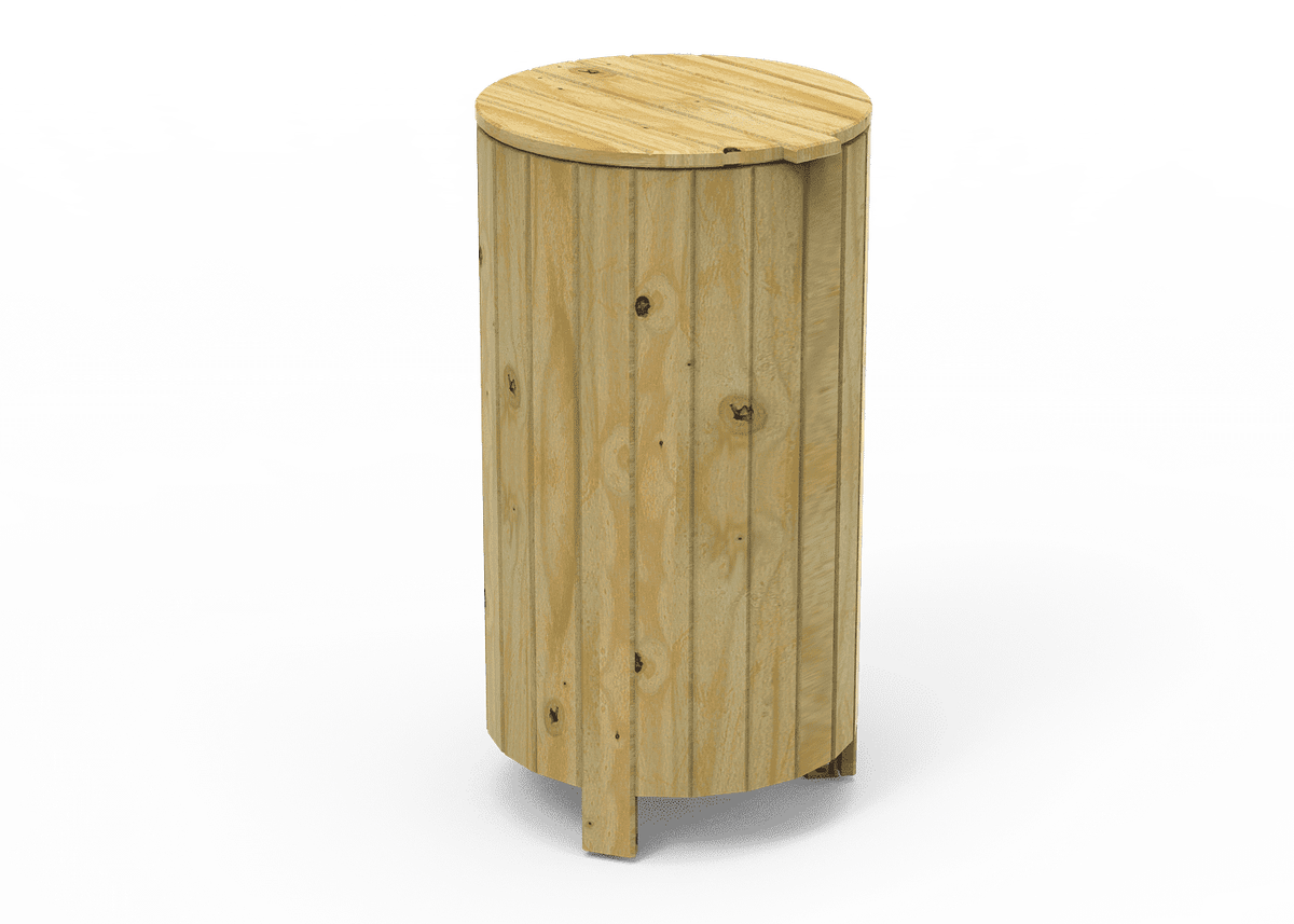 Papelera 90lts circular con tapa