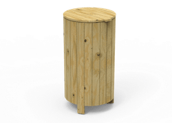 Papelera 90lts circular con tapa