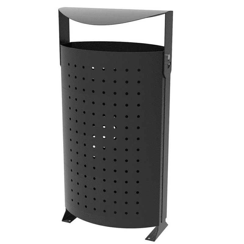 Papelera Arcoíris  negra de acero y epoxi para parques urbanos