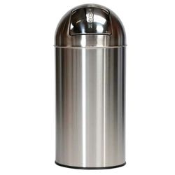 Papelera basculante redonda inoxidable