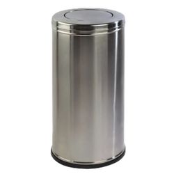 Papelera cilíndrica inox 40l cabezal basculante