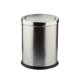 Papelera cilíndrica inoxidable 10lts cabezal basculante