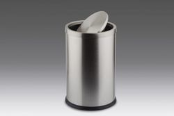 Papelera cilíndrica inoxidable 14litros cabezal basculante