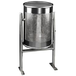 Papelera cilíndrica perforada suelo 60l inoxidable