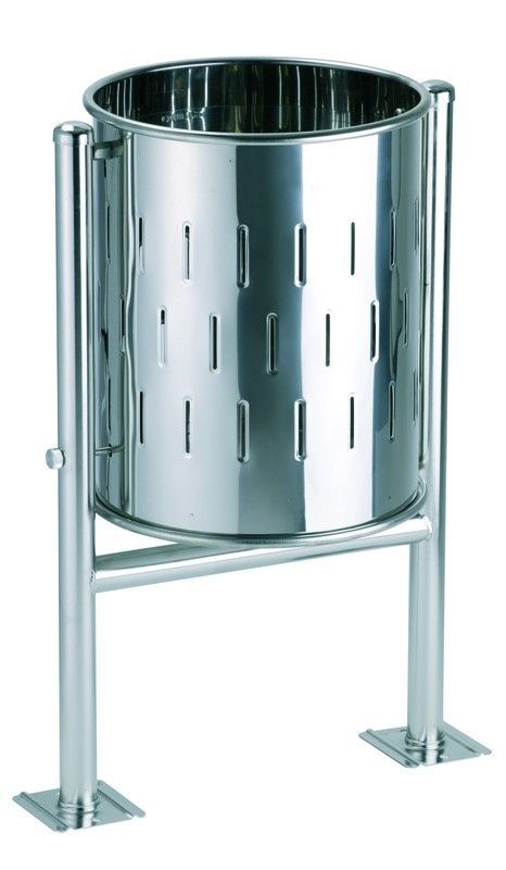 Papelera Circular Acero Inoxidable 60lts troquelada