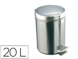 Papelera con pedal acero inoxidable brillo 20 l 435x295x350 mm