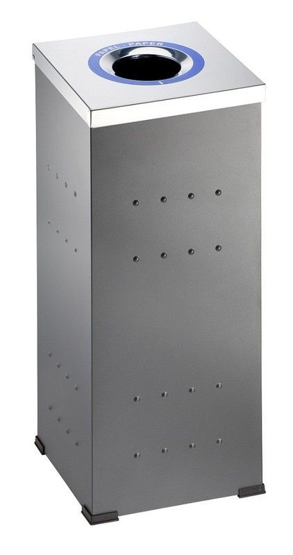 Papelera cuadrada de chapa zincada pintada