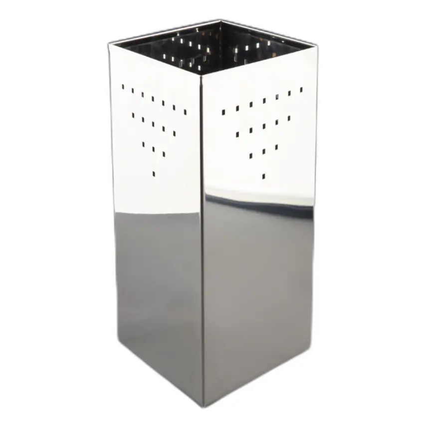 Papelera cuadrada inoxidable brillo