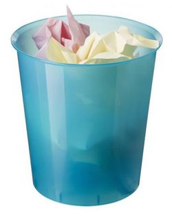 Papelera de plástico translúcido. Varios colores